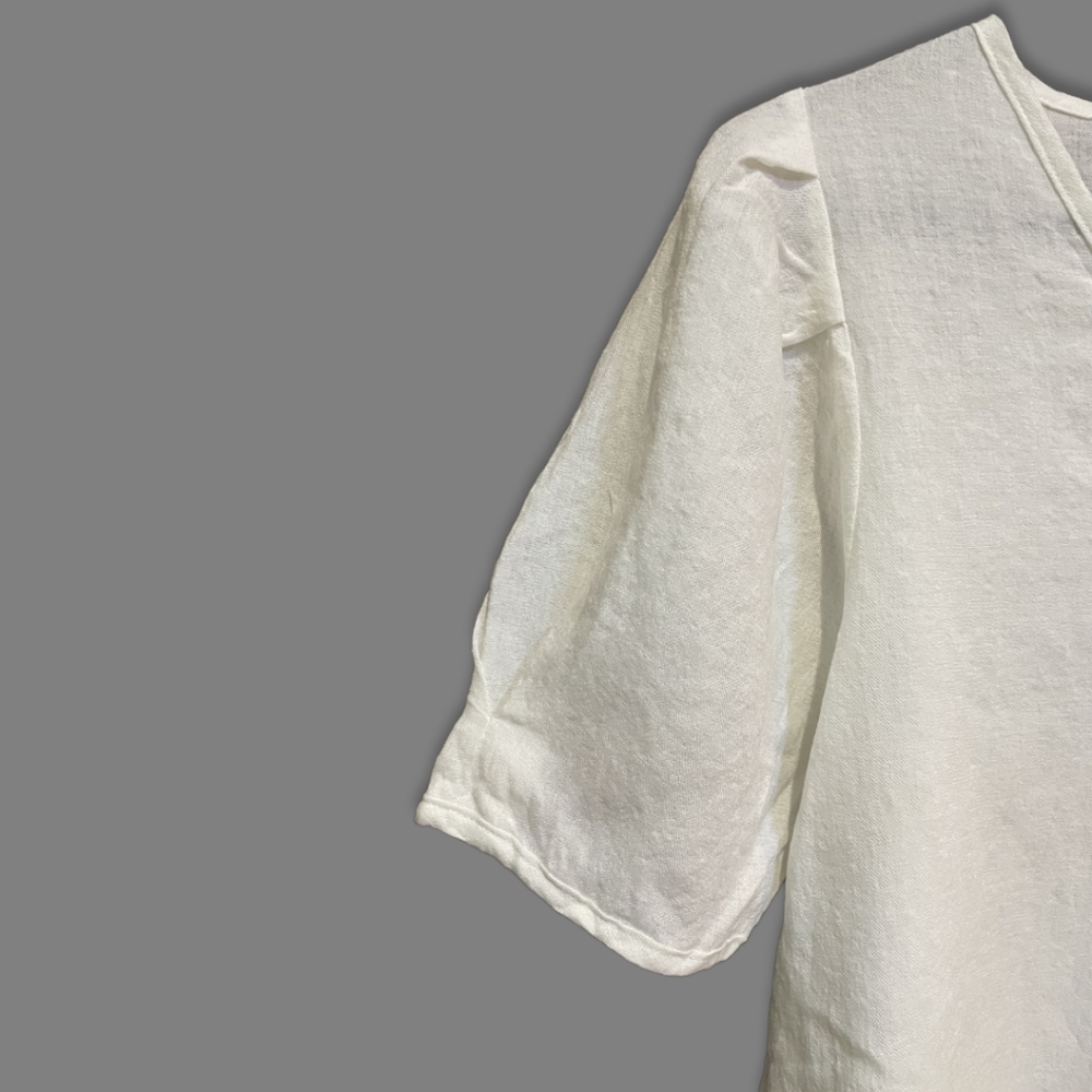 Cotton Linen Diagonal Button Down Formal Shirt - Picture 5 of 6